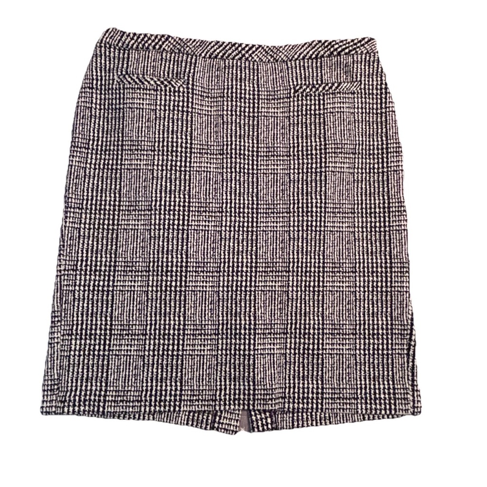 Talbots Textured Ponte Houndstooth Pencil Skirt Black & White, Size 16, 23"